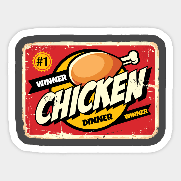 Vintage Winner Winner Chicken Dinner Sticker by rjzinger